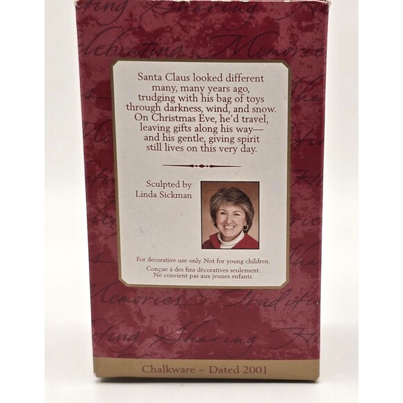 Vintage Hallmark Keepsake Old-World Santa Ornament Chalkware 2001 With Box - Picture 3 of 10